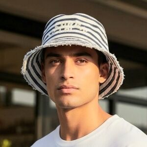 Lauren Ralph Lauren Navy & White Striped Men's Bucket Hat